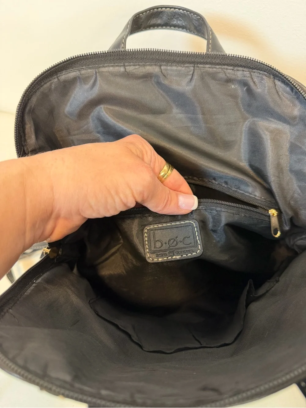 b.o.c. Born Concept Graystone Black‎ Backpack Convertible Satchel Purse
